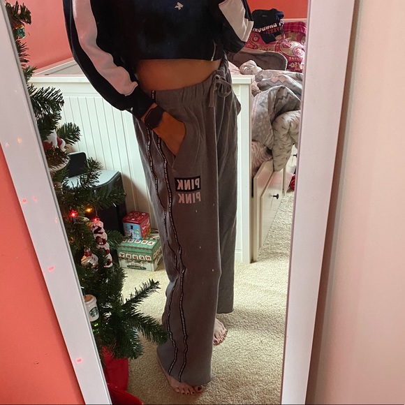 PINK gray sweatpants - Picture 8 of 9